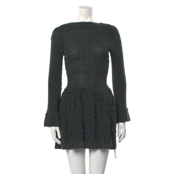 navy blue dress for baby girl Anthropologie Moth A-Line Dress Womens M Beige Knit Boho Cottagecore Wool  Blend